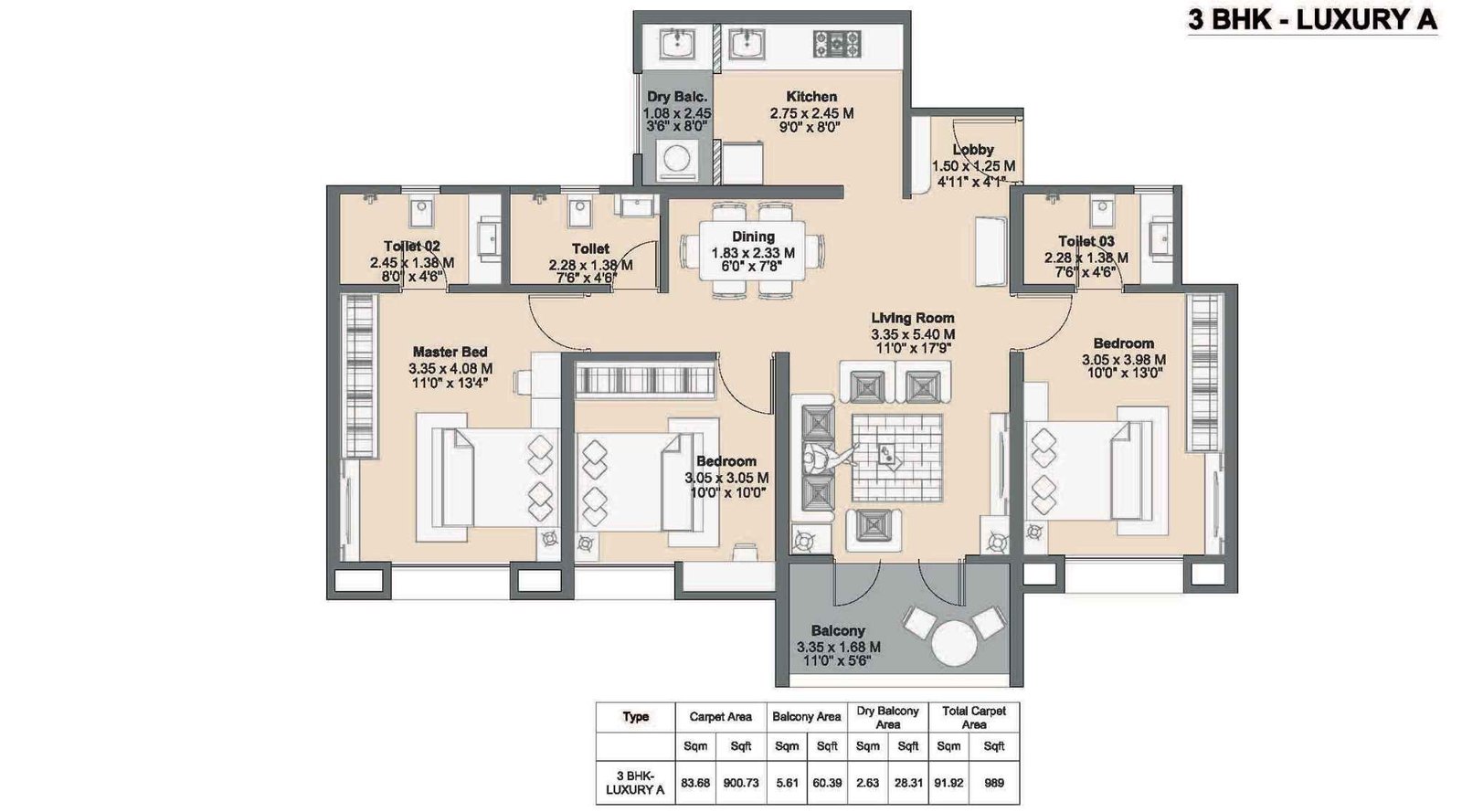 Kohinoor-Riverdale-floor-plan-3-bhk-989-sqft