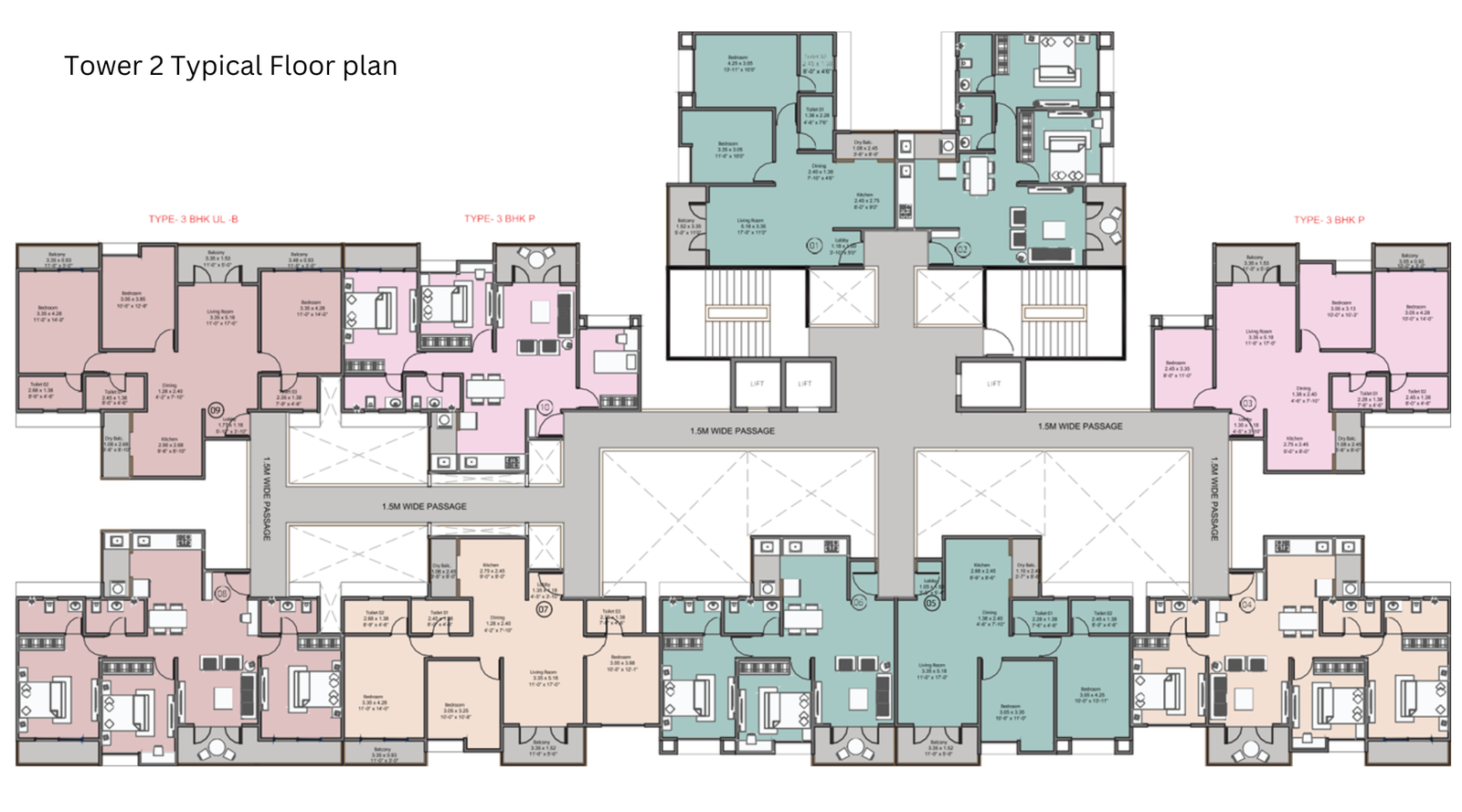 Kohinoor-Viva-Pixel-Tower-2-Typical-Floor-plan